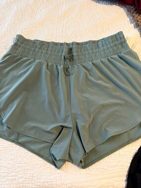 all in motion Sage Green Elastic-Waist Athletic Shorts